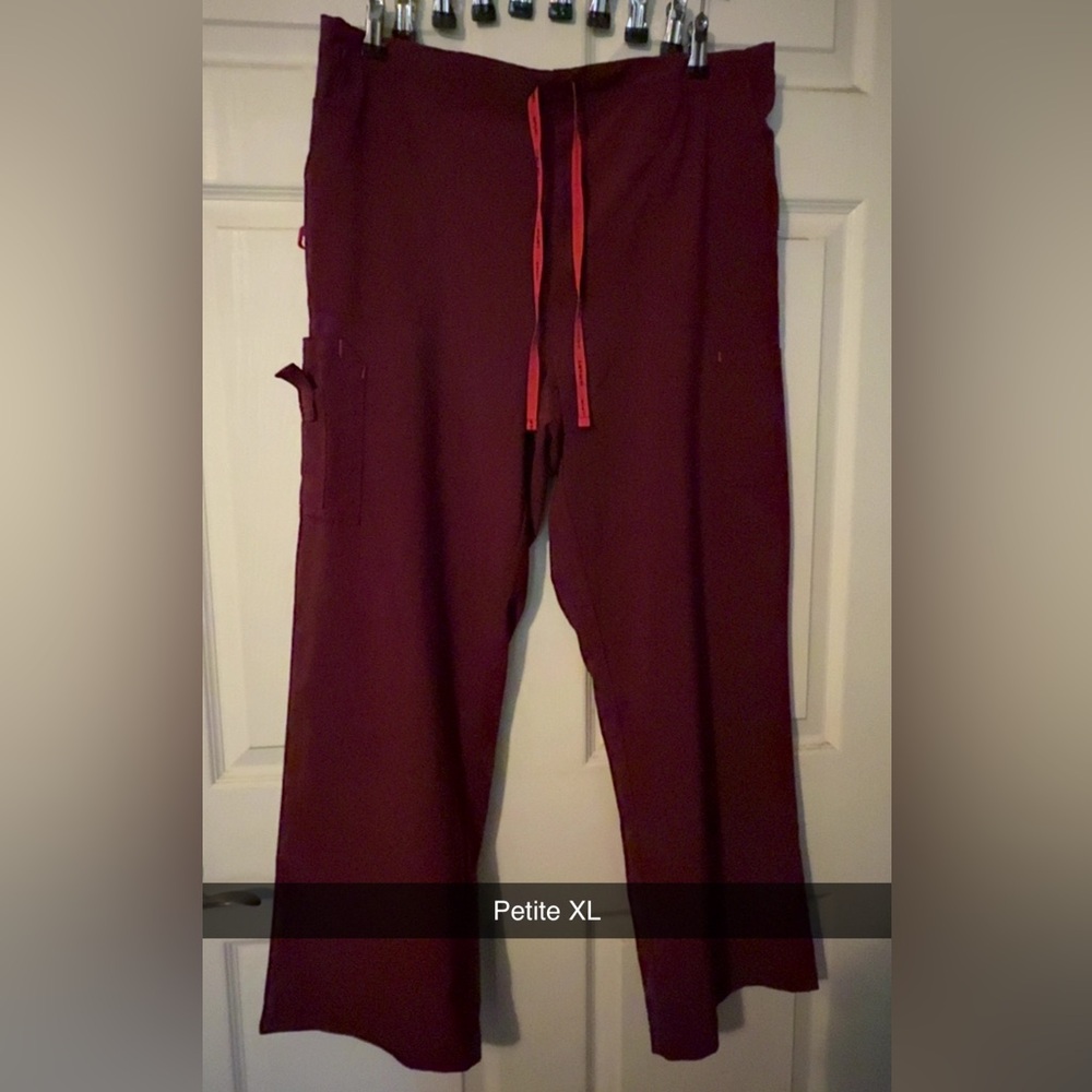Carhartt Women's Straight Leg Pants in Burgundy with Red Drawstring